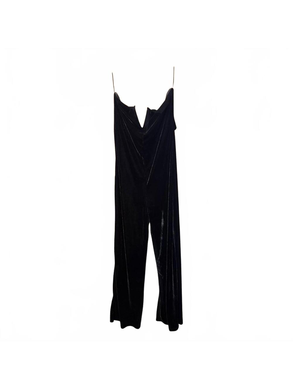 MNG Black Velvet Wide Leg Jumpsuit